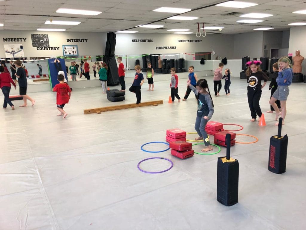 Children taking part in an AmeriKick Delran camp activity